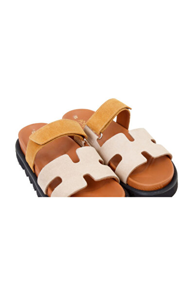 ANNASIA SHOES ADA Slippers - Cream/Yellow Leather