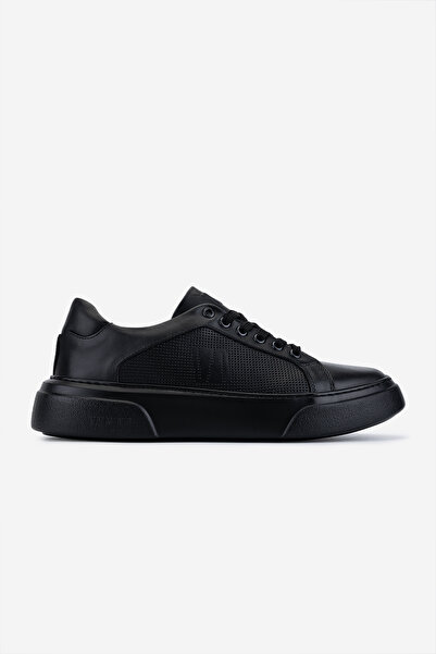 Valmenti Erkek Hakiki Deri Siyah Sneakers & Spor Ayakkabı