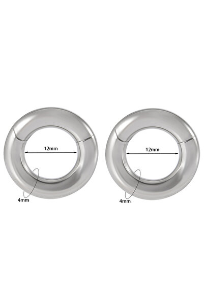 Choice6 أقراط دائرية كبيرة الحجم 2 قطعة 4×12 مم، أقراط حلقية كبيرة من الفولاذ...