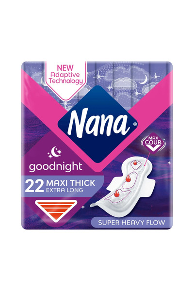 Nana Goodnight Maxi Thick Extra Long Sanitary Pads With Wings For Super Heavy...