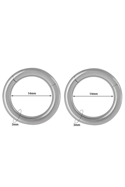 Choice7 أقراط دائرية للجسم 2 قطعة 3x14 مم، أقراط حلقية كبيرة الحجم 1/2 قطعة، ...