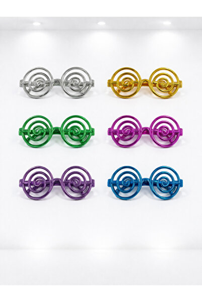 PARTİPORT Colorful Spiral Party Glasses Set of 6 – Fun Concept Glassless Part...