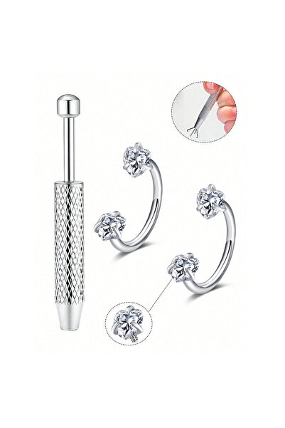 Choice1 C-shaped and spiral Face 18G 1.0x8mm Nose Rings & Studs 2 18G 2pcs Ho...