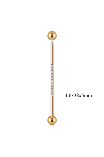 Choice7 Style 3-G 1PC Stainless Steel Industrial Barbell Long Bridge Micro In...