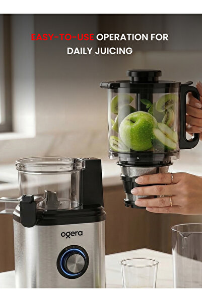 Ogera Slow Juicer 250W | Masticating Juicer Extractor for Fruits & Vegetables | Cold Press Juicer