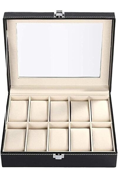 Arabest 10 Slot Watch Box, Display Case, Jewelry Box, Real Glass Organizer St...