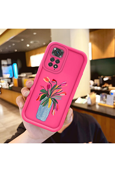 Hontinga Redmi Note 11S Compatible Silicone Shockproof Rose Red Phone Case Fl...