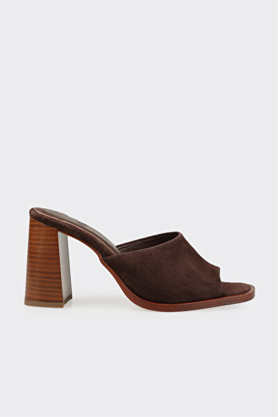 Elle Shoes Kahve Deri Kadın Terlik