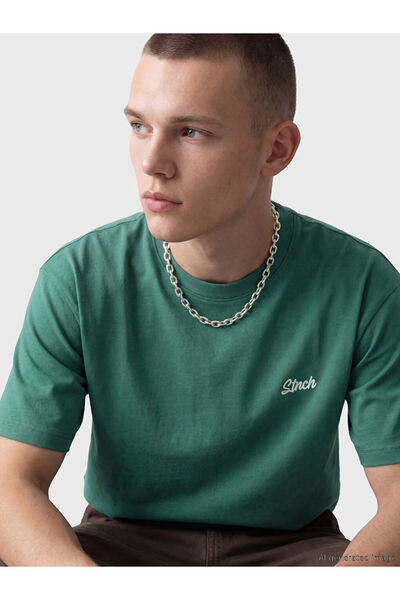 LC Waikiki Ανδρικό μπλουζάκι με στάμπα με πράσινο λαιμόκοψη