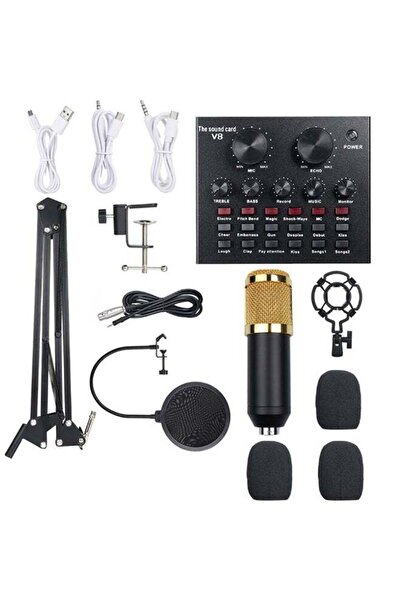 Arabest 13-Piece Multi-Functional Live Sound Card Set Black/White/Gold