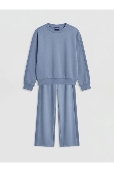 LC Waikiki Μπλε κοριτσίστικο σετ φόρμας Soft Touch