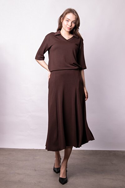 Jument Women's Soft Textured Stretchy Fabric V-Neck Collar Off Shoulder Elbow...