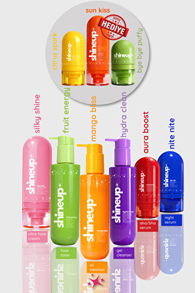 shineup سيلكي شاين، فروت إنيرجي، مانجو بليس، هيدرا كلين، أورا بوست، نايت نايت...