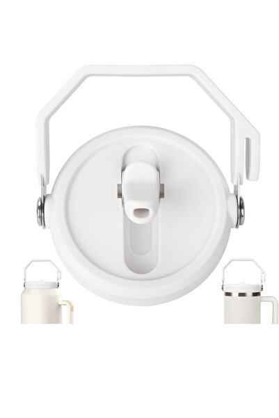 Stanley Compatible Straw Quencher 1.18 Lt Leak-Proof Lid with Handle for Ther...