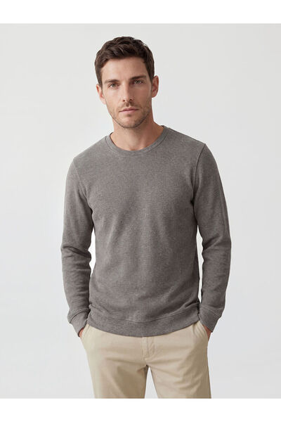 LC Waikiki سويت شيرت رمادي برقبة دائرية للرجال