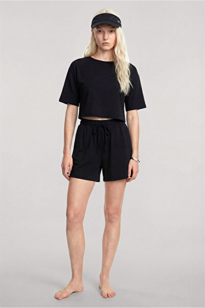 Celira Short Sleeve Shorts Pajama Set Black