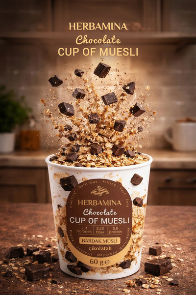 Herbamina Bardak Müsli Çikolatalı - 60 gr