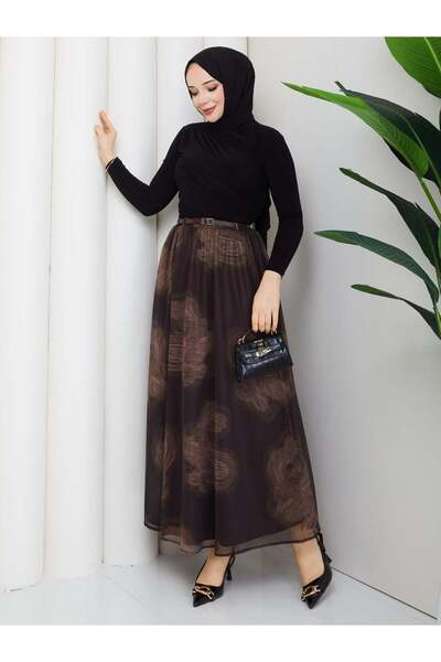 Nergis Neva Butik Full length lined chiffon skirt