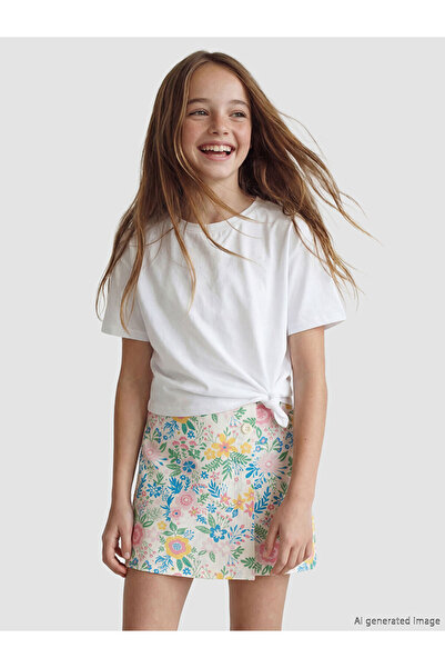 LC Waikiki Sparkling Choices from Shining Store Zero Roba Collar Girl's T-Shirt