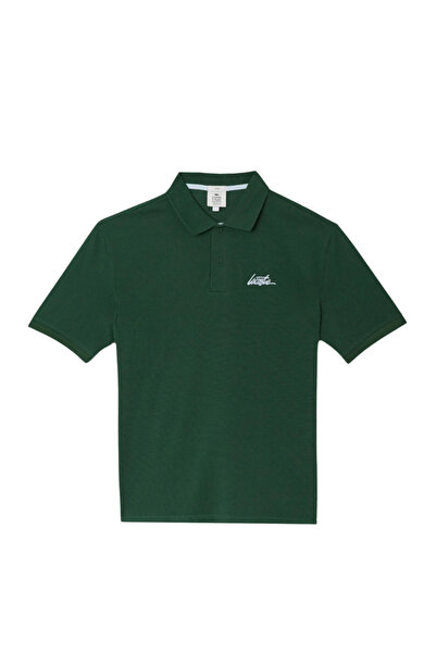 Lacoste L!Ve Men's Relaxed Fit Printed Green Polo T-Shirt Ph2758-Dqa