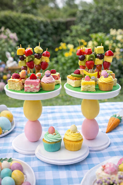 MİR STORE طبق تقديم مزخرف بألوان الباستيل |   حامل تقديم الفواكه والحلويات وا...