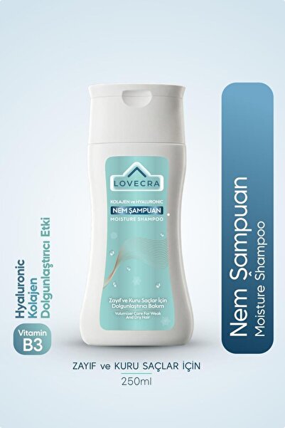 LOVECRA Kolajen ve Hyaluronic Nem Şampuan Zayıf Kuru Saçlar İçin Dolgunlaştır...