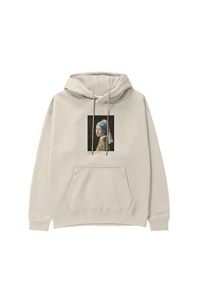 The Lucid Lab Pearl Earring Girl Hoodie - Cream
