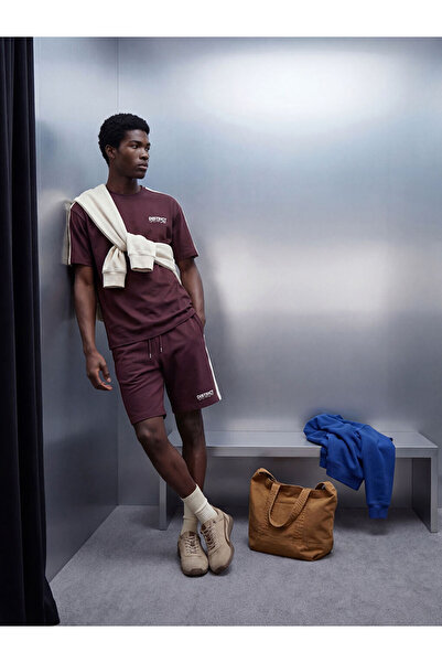 LC Waikiki Mürdüm Standard Pattern Printed Men's Shorts