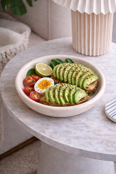 Beige & Stone Cream Donut Ceramic Dinner Plate – 21.5 cm