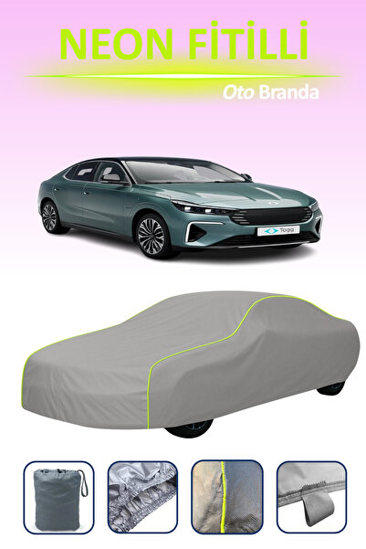 Cemku Shine Gray [Togg T10F] Compatible Neon Ribbed Car Tarpaulin, Water and ...