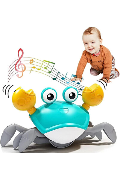 Generic Müzikli Yürüyen Yengeç Oyuncak – Sensörlü Işıklı Emeklemeye Teşvik Ed...