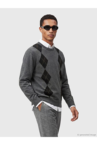 LC Waikiki Anthracite Crew Neck Men's Knitwear Sweater