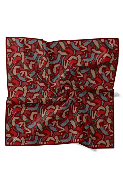 Levidor Abstract Pattern Lotus Scarf-Red