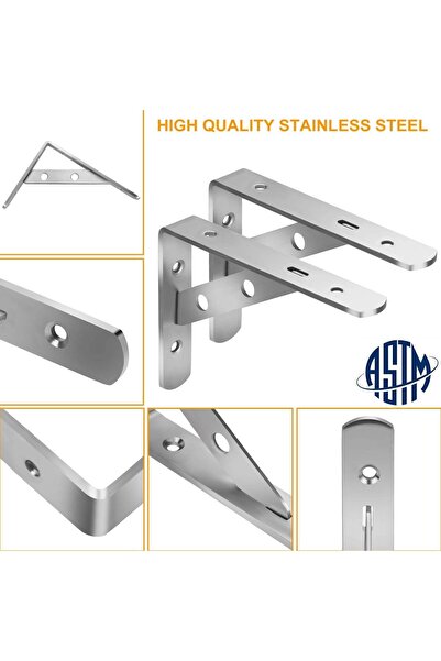 I Beam GoHoKi Wall Mounted Shelf Bracket, 2 Pcs 90 Degree L Shaped Brackets S...