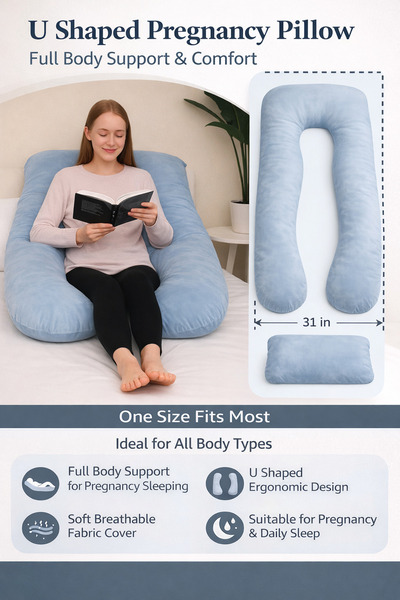 Generic U Shaped Pregnancy Pillow Full Body Support Maternity Sleeping Pillow