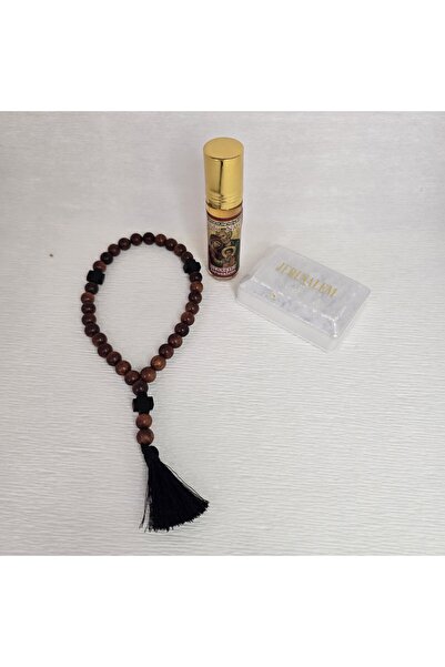 Amma Design Religious Set from Jerusalem – Wooden Rosary, Fragrant Myrrh and ...