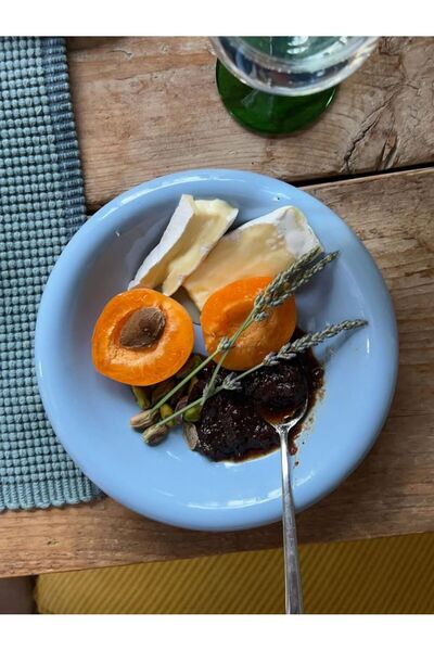 Beige & Stone Blue Donut Ceramic Dinner Plate – 21.5 cm