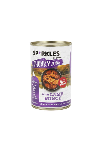 SPARKLES طعام كلاب رطب سباركلز بنكهة لحم الضأن المفروم أو حساء الدجاج محضر يد...