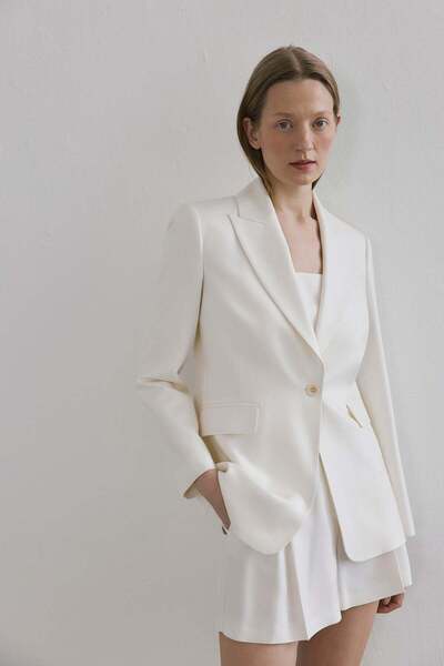 rue Astarlı Yan Cep Ekru Ceket