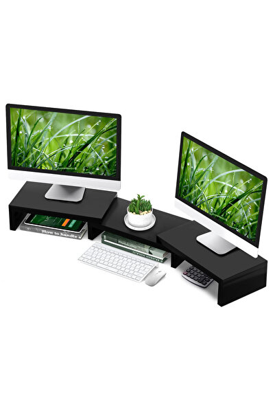 YESMAX Dual Monitor Stand Riser, Computer Monitor Stands, Multifunctional Des...