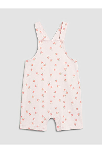 LC Waikiki Pembe Çiçek Desenli Kız Bebek Salopet