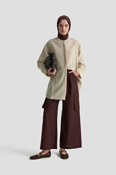 Armine Hakim Yaka Lyocell Tunik Kum