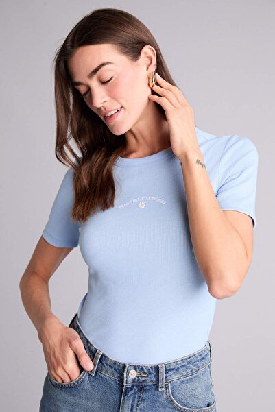 DeFacto Футболка вузького крою з ребристим в'язанням H2358AX26SM