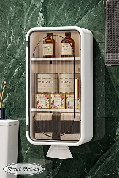 Trend Maison Çok Amaçlı Yapışkanlı Duvar Rafı Organizer Banyo Dolabı Rafı ,Şa...