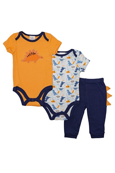 Bambimici - Printed Short Sleeve with Pyjama 3-Piece, 3M to 12M