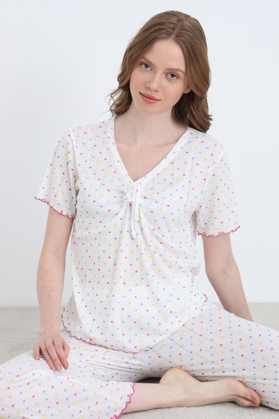 ELİTOL Jacquard Viscose Tie-Dye Women's Pajama Set