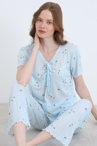 ELİTOL Jacquard Viscose Tie-Dye Women's Pajama Set