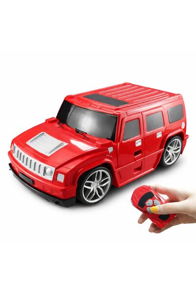 NO BRAND Troler copii 2 in 1 tip masina cu telecomanda, valiza cabina, roti s...