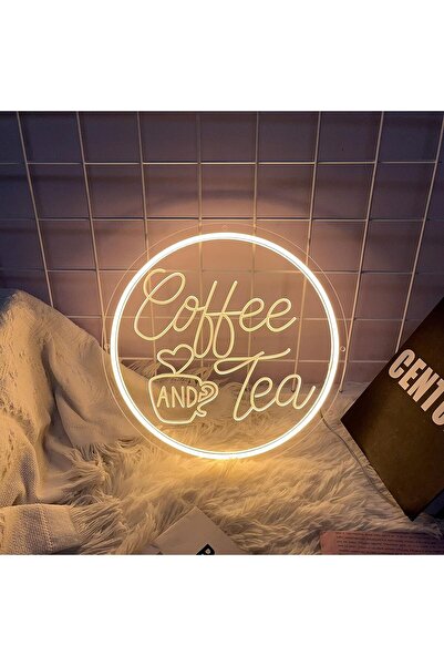 Slasa Coffee Neon Sign LED Light with 6mm Acrylic Base, 30x30cm Cafe Decor