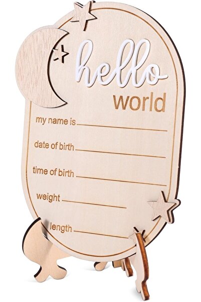 Gosknor Baby Announcement Sign, 5.91x4.33 Inch Wooden Newborn Announcement Si...